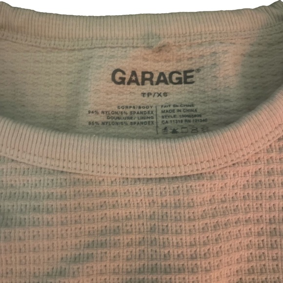 Garage cropped sporty cream tank top, size xs - Picture 2 of 3